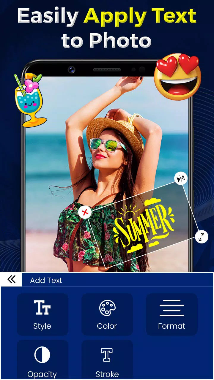 Add Text on Photo - Img Editor Captura de pantalla 1