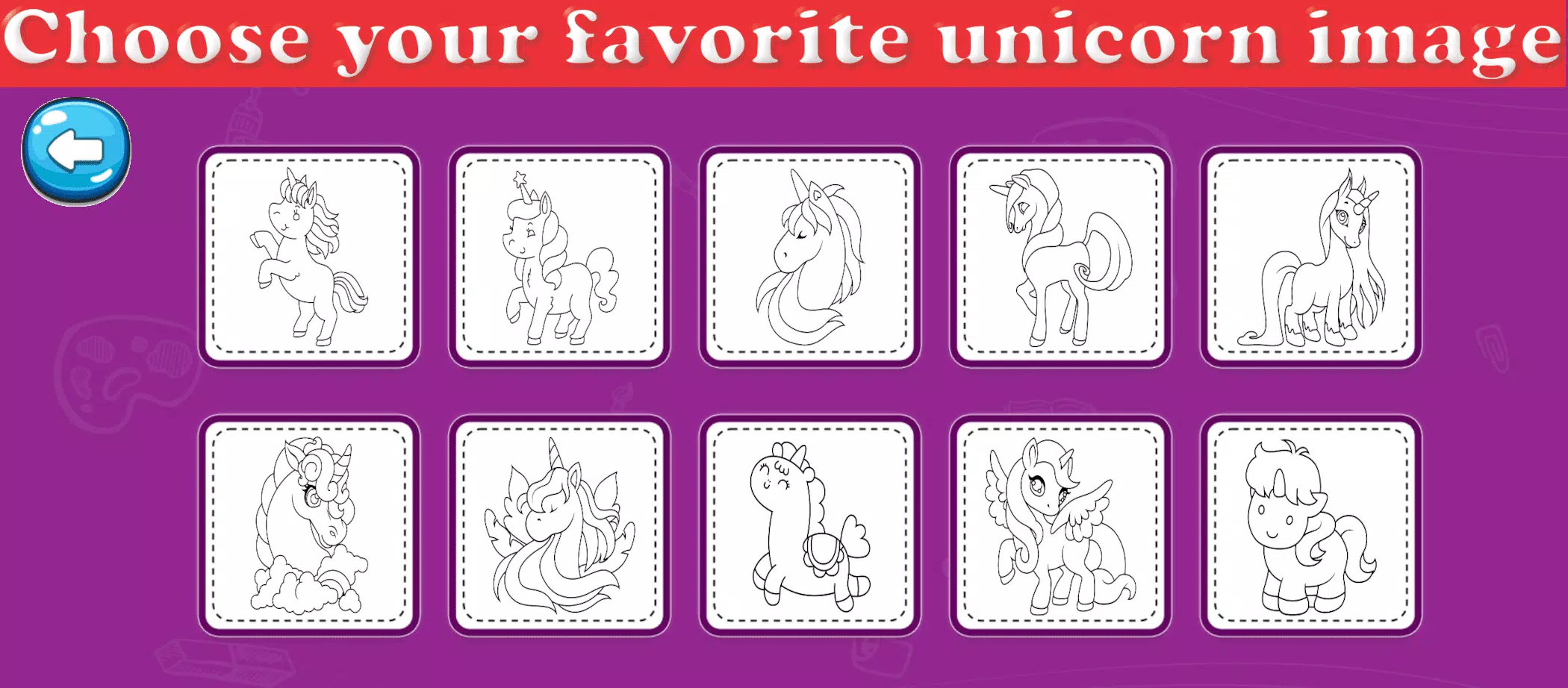 Schermata Little Unicorn Coloring Pages 2