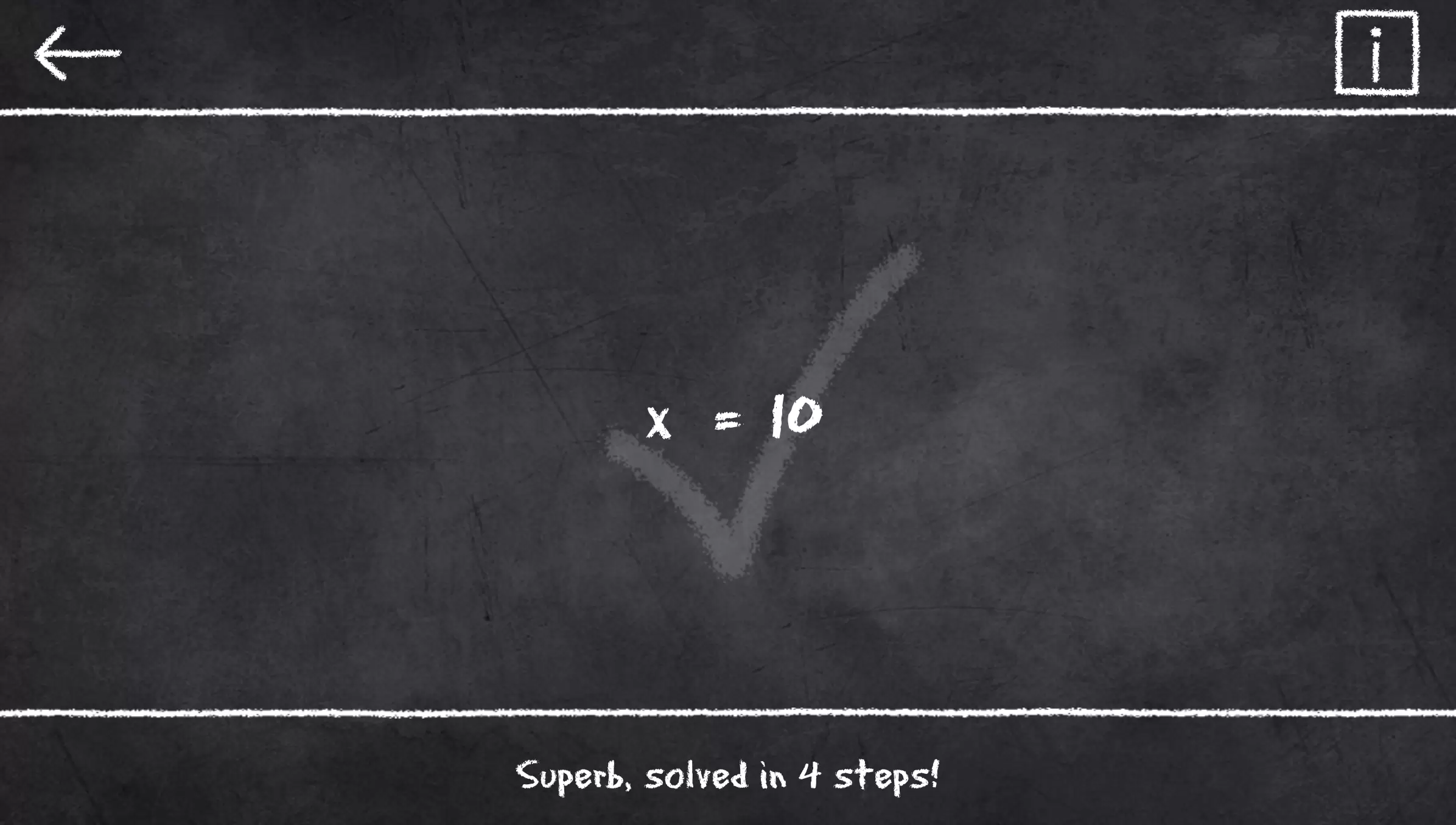 x=1: Learn to solve equations Schermafbeelding 0