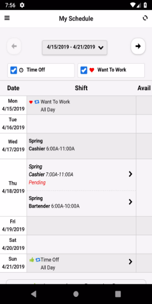 Radar Schedules スクリーンショット 1