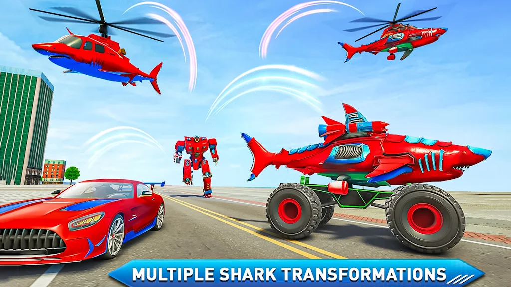 Monster Truck Robot Shark Game Schermafbeelding 3