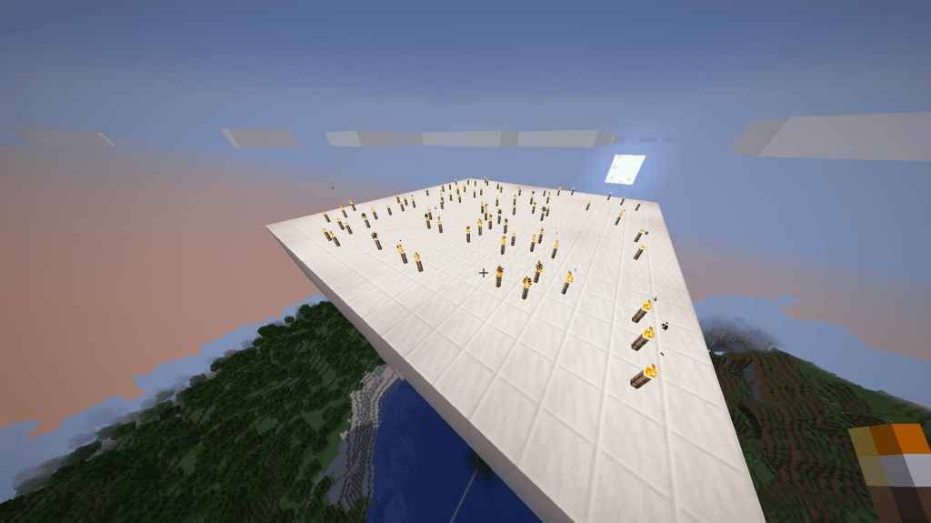 Mga sulo sa tuktok ng mob spawner sa Minecraft