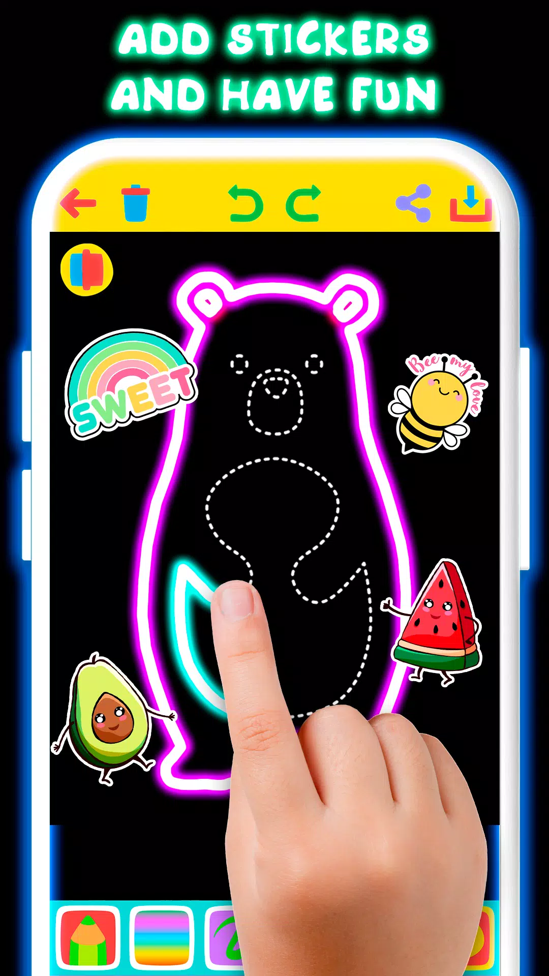 Drawing For Kids - Glow Draw Tangkapan skrin 3