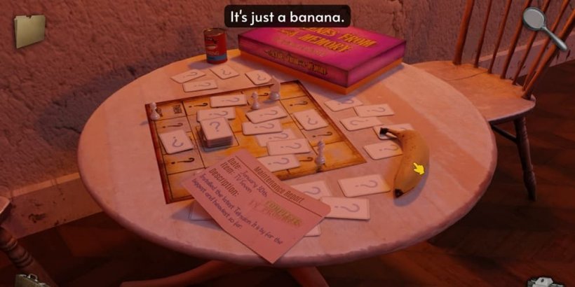 A banana on a table with some paper