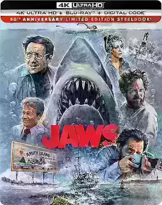 JAWS 50 वीं वर्षगांठ 4K स्टीलबुक प्रीऑर्डर अब खुला