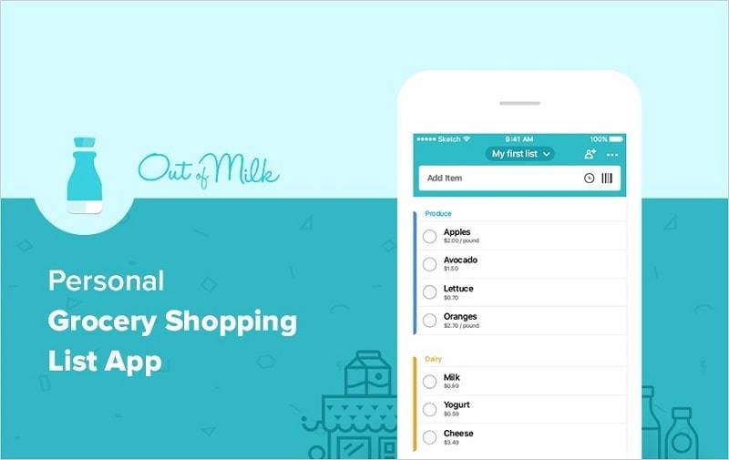 Grocery List App - Out of Milk 스크린샷 0