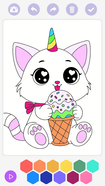 Unicorn Cat Coloring Book ဖန်သားပြင်ဓာတ်ပုံ 0