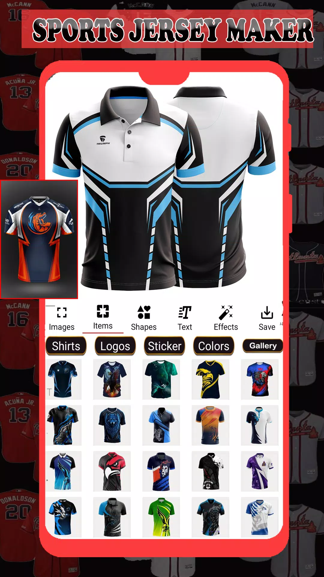 Sports Jersey Maker स्क्रीनशॉट 1