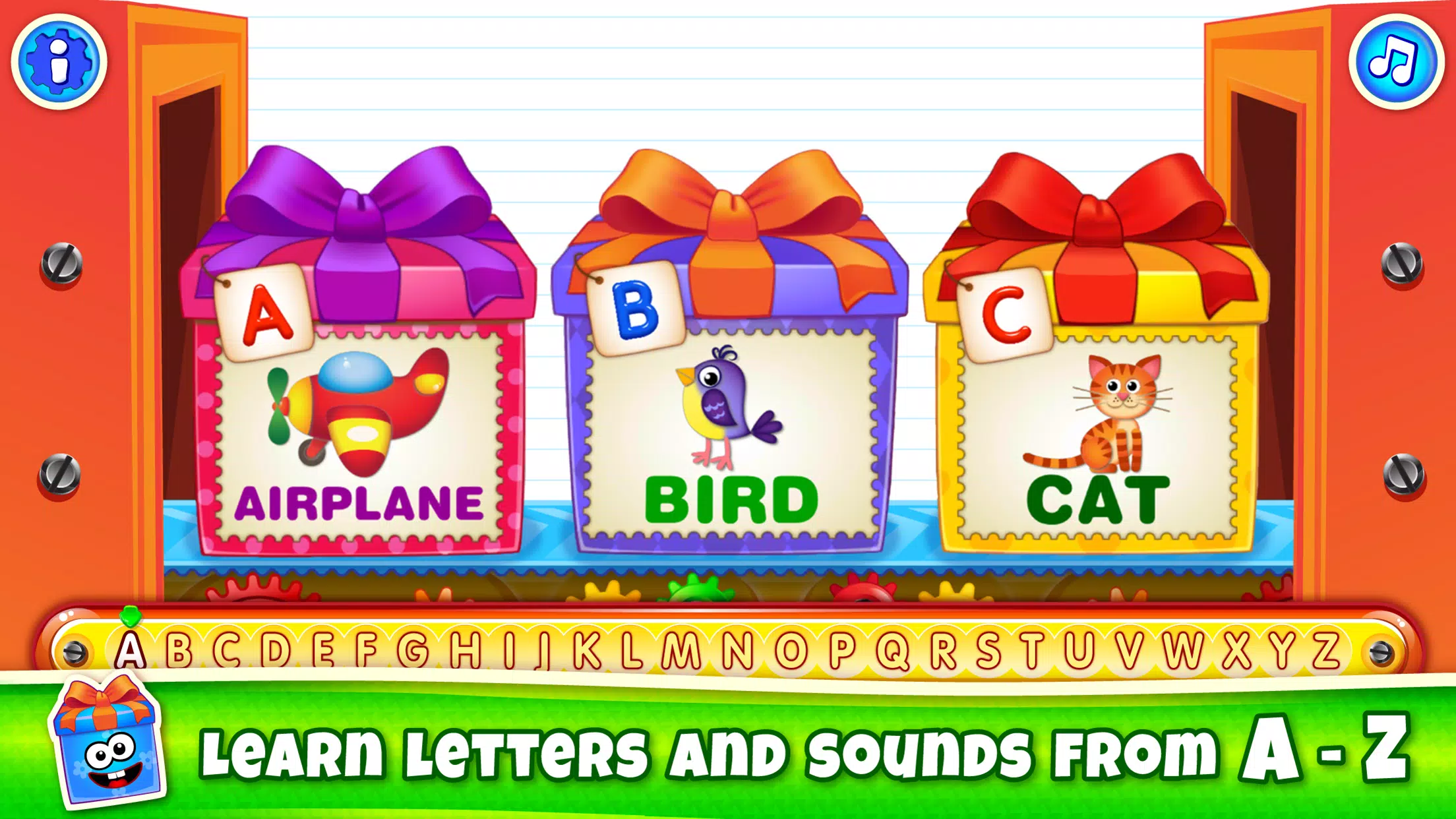 Bini ABC Kids Alphabet Games! ဖန်သားပြင်ဓာတ်ပုံ 0