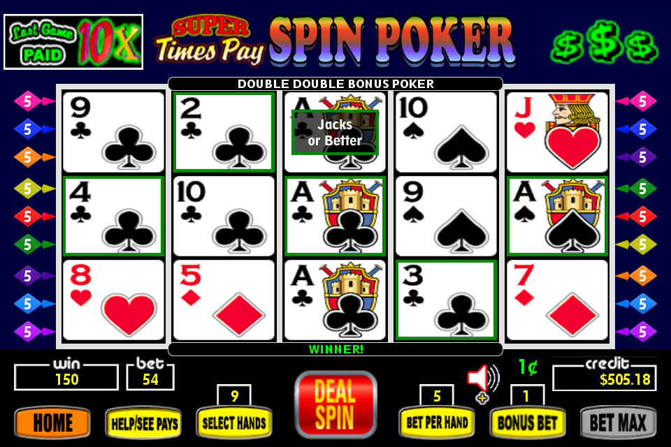 Super Times Pay Spin Poker - FREE স্ক্রিনশট 0