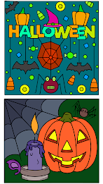 Halloween Color by Number Book Captura de tela 0