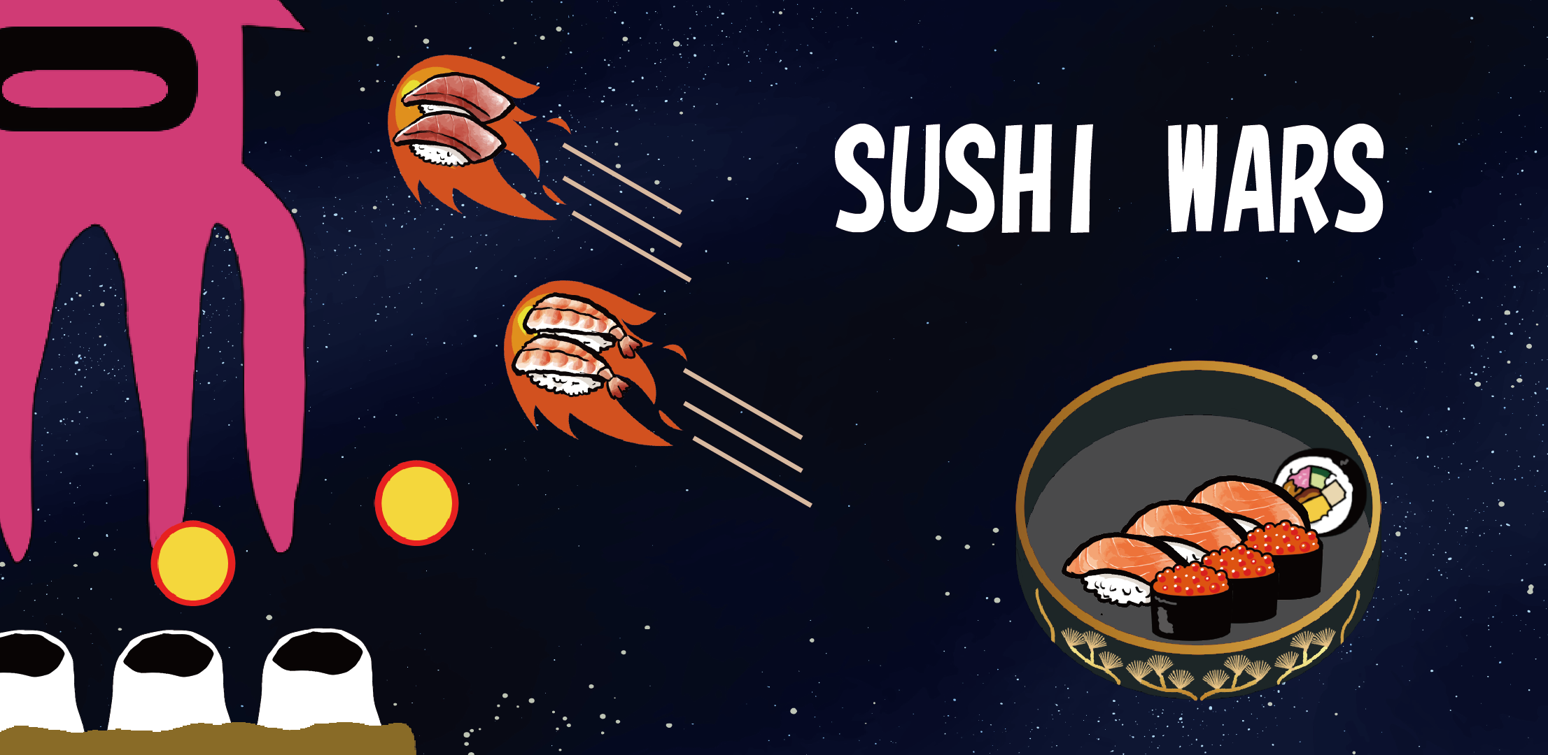 SUSHI WARS - easy shooter game- Screenshot 0