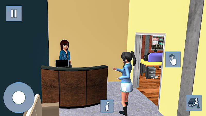 Anime Games: Office Girl Sim Captura de tela 2