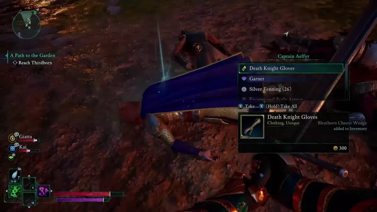 The Death Knight Gloves reward for defeating Captain Aelfyr in Avowed