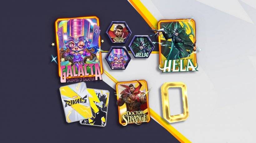 Une photo de cartes arborant des héros Marvel populaires tels que représentés dans les rivaux de Marvel