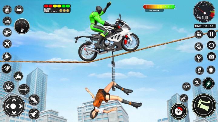 Superhero Bike Mega Ramp Games Ảnh chụp màn hình 1