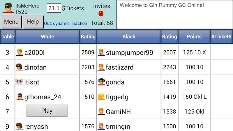 Gin Rummy GC Online Zrzut ekranu 1