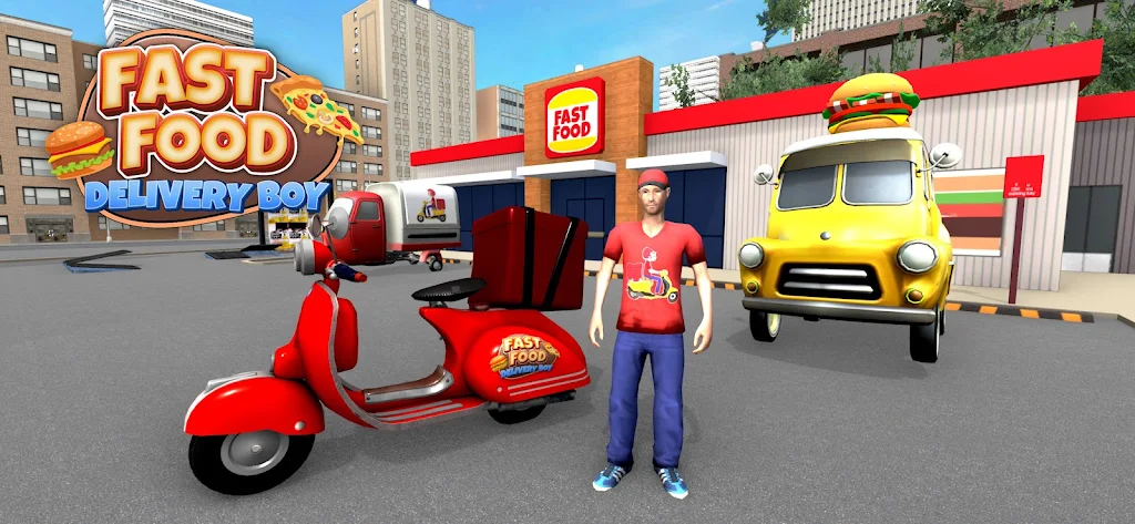 Fast Food Delivery Bike Game Скриншот 0