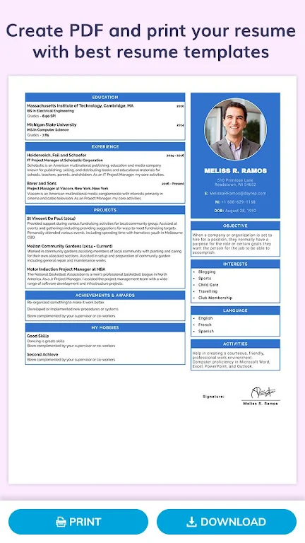 CV Maker, Resume Builder - PDF スクリーンショット 0