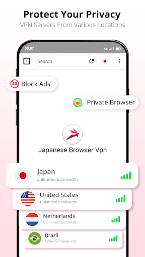 Japanese Browser Vpn: Private应用截图第2张