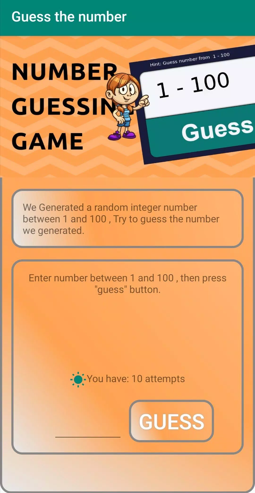 Guess the number 스크린샷 1