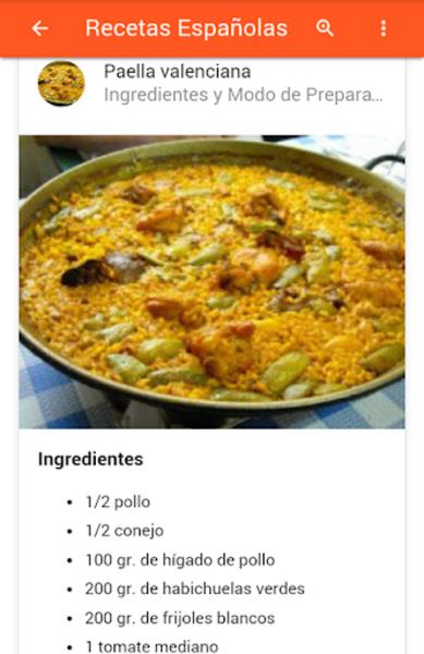 Recetas Españolas Zrzut ekranu 0