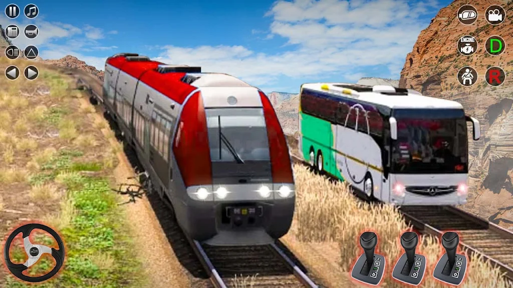 Train Racing 3d- Bus Vs Train Screenshot 0