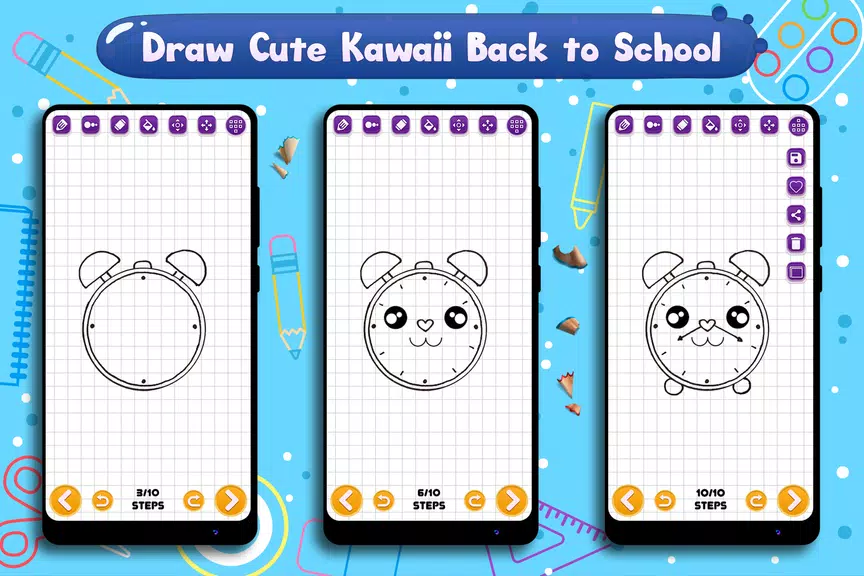 Learn to Draw School Supplies Ekran Görüntüsü 1