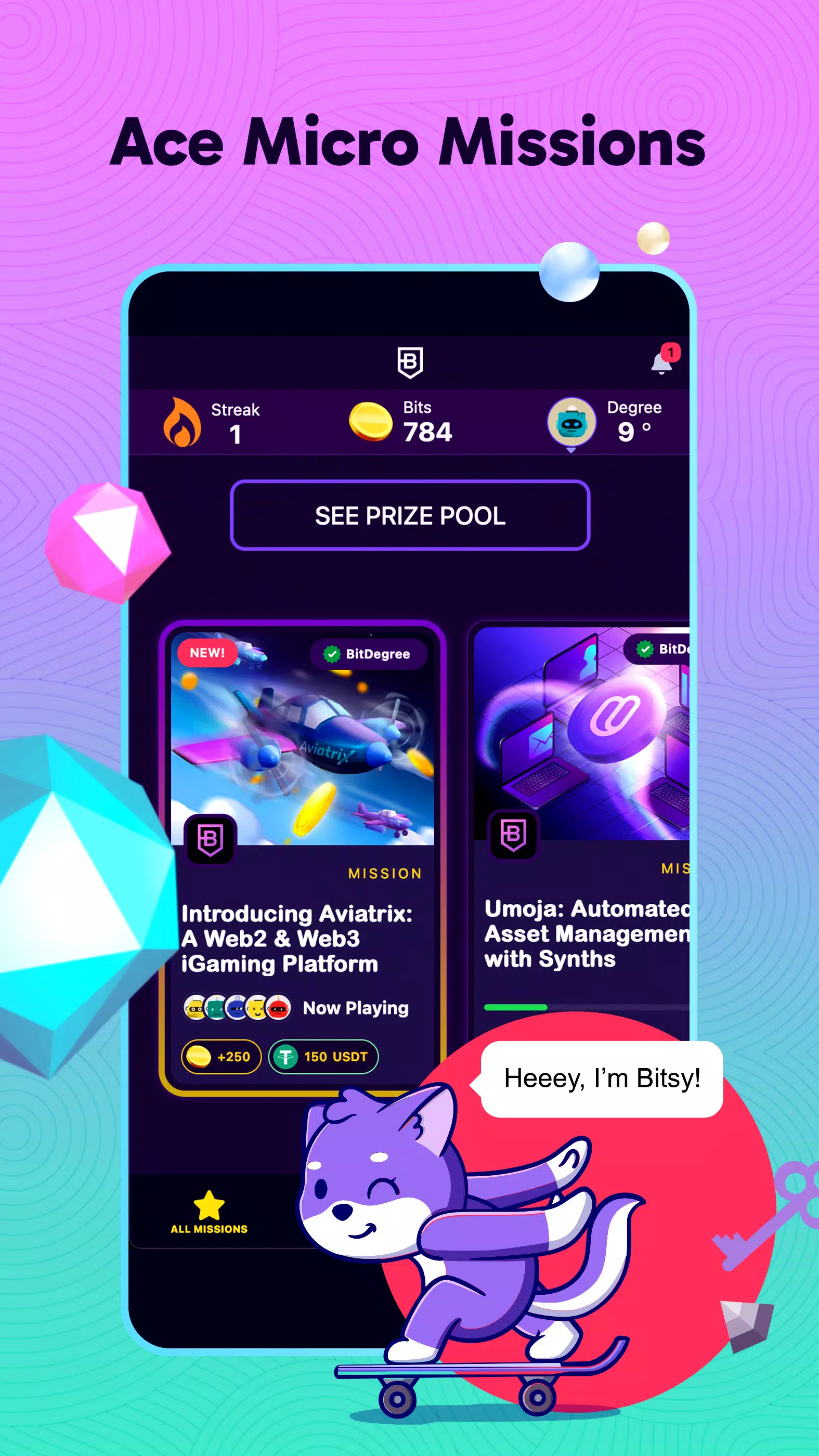 BitDegree: Play & Earn Crypto Zrzut ekranu 1