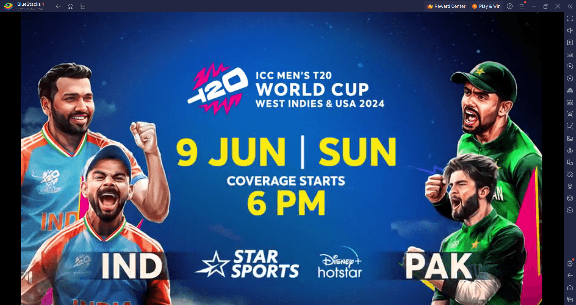 Ind vs Pak T20 WC 2024 live streaming gratuito online