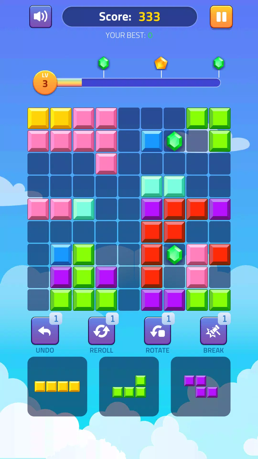 Schermata Block Puzzle - Gems Adventure 1