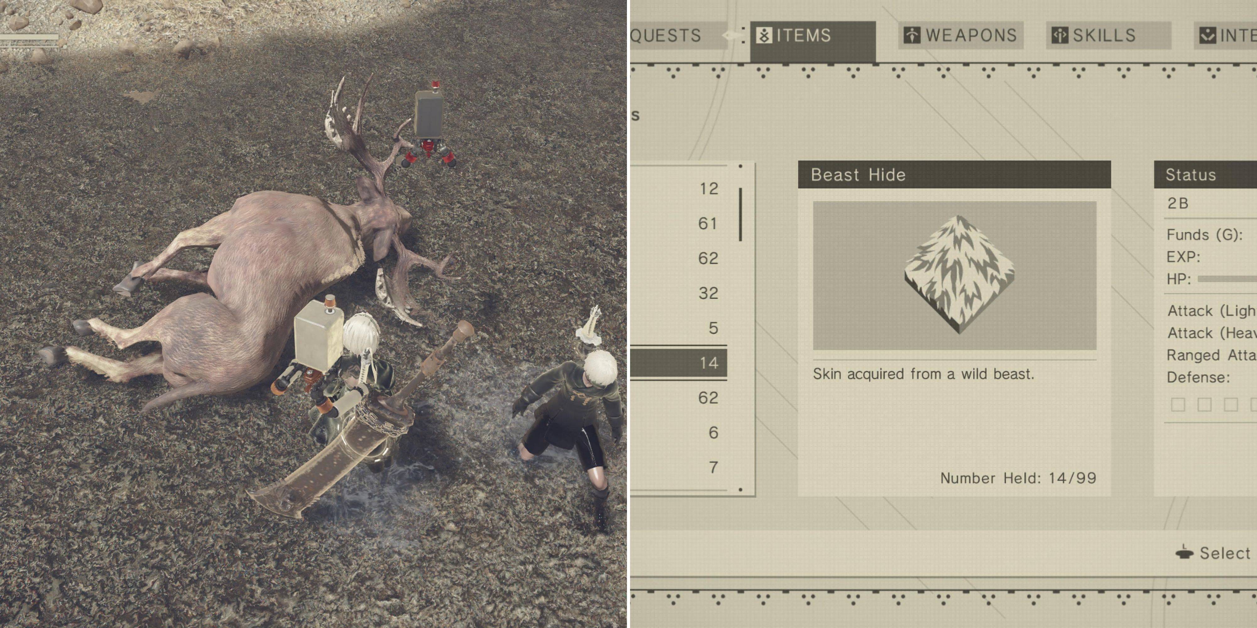 NieR: Automata Best Places to Find Beast Hide