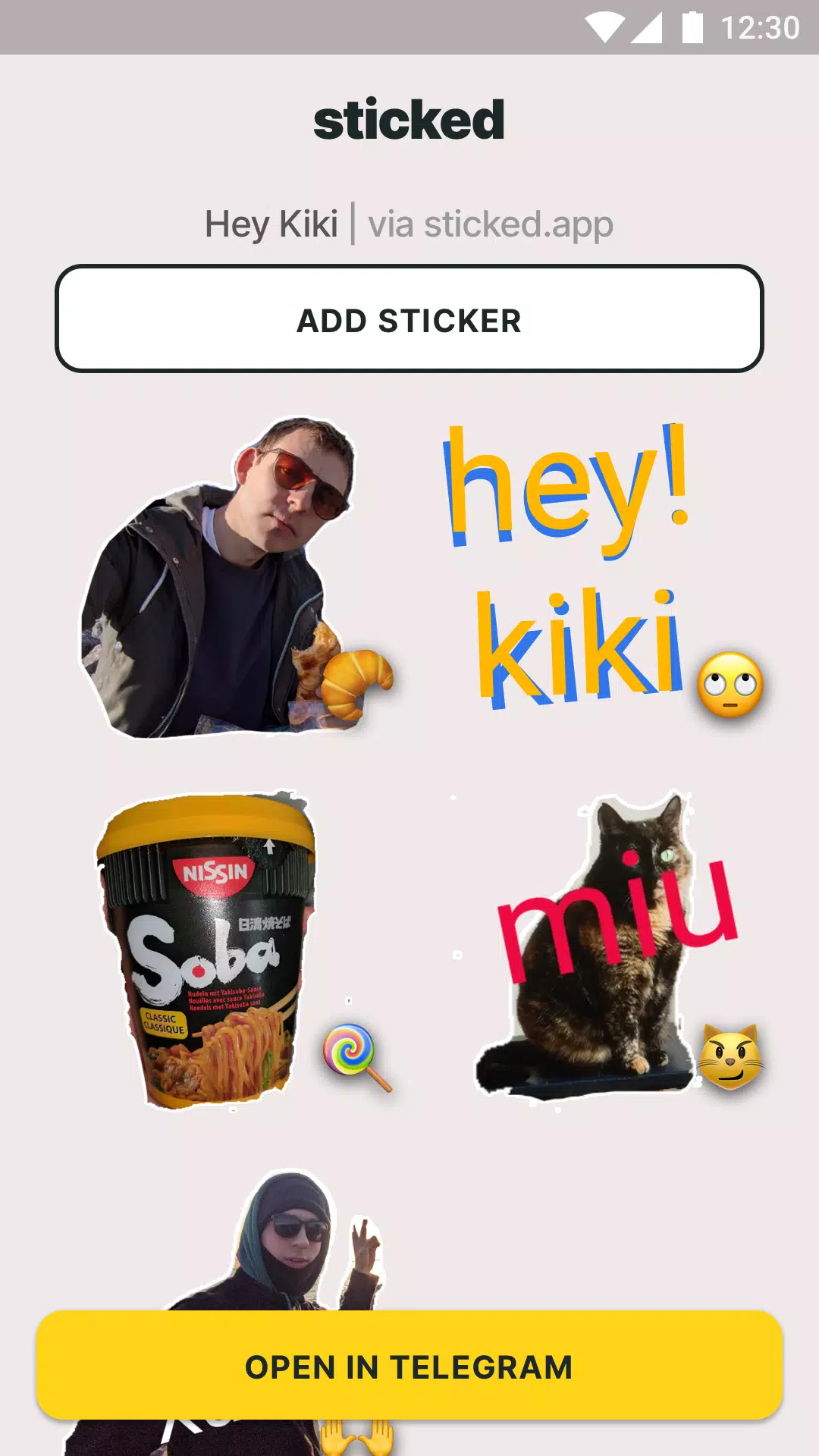 Sticked - Telegram stickers Ekran Görüntüsü 1