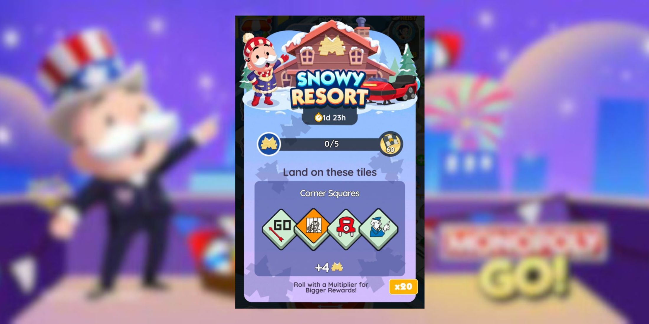 Monopoly Go: Snowy Resort - Nagrody i kamienie milowe zaprezentowane