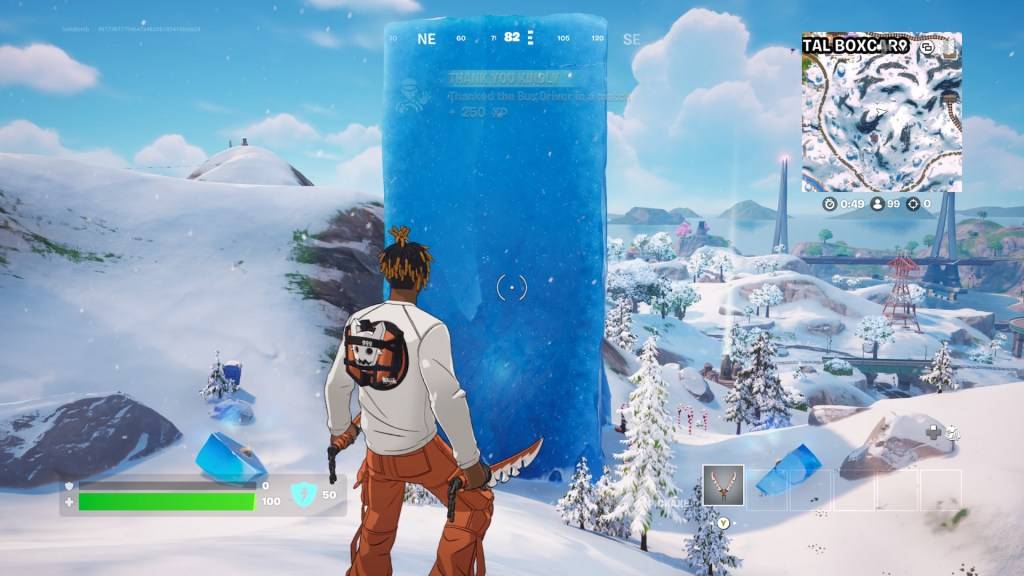 Ang frozen na Mariah Carey sa Fortnite.