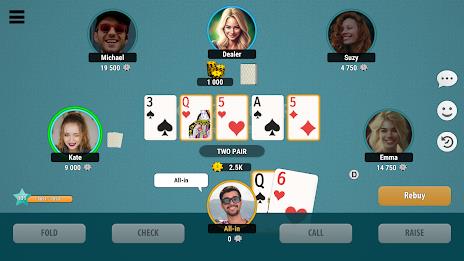 Kindza Poker - Texas Holdem Schermafbeelding 1