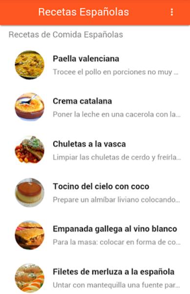 Recetas Españolas Zrzut ekranu 1