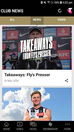 Collingwood Official App Captura de tela 1