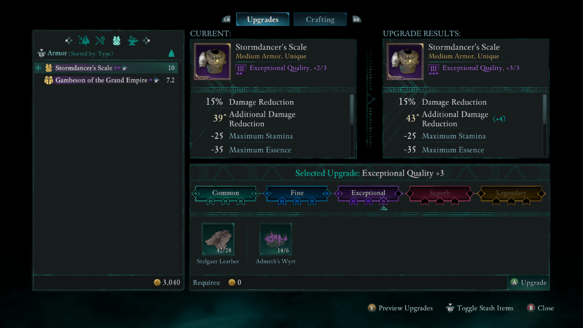 Image showing different weapon qualities in Avowed