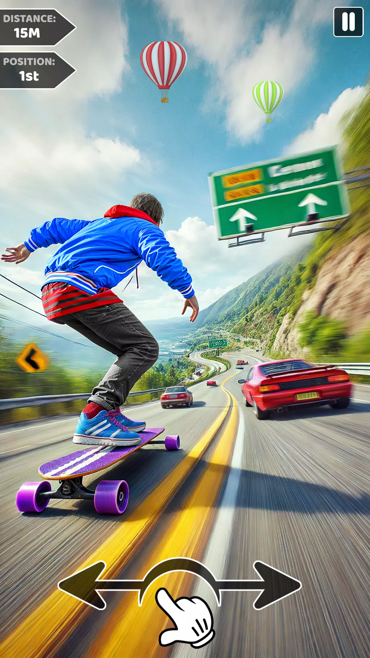 Downhill Skateboarding Game Captura de pantalla 0