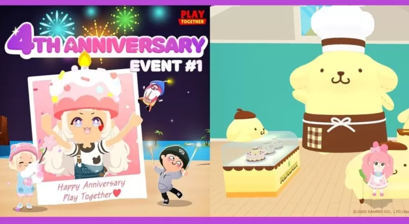 Jouez ensemble marques 4ème anniversaire avec Pompompurin Café
