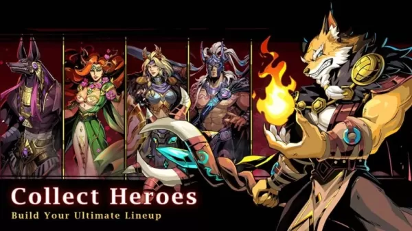 Mythological warrior lineup featuring an armored canine-human hybrid commander