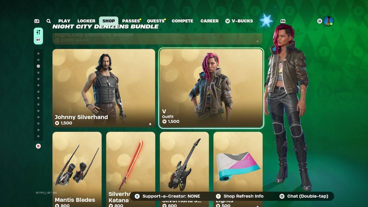 Cyberpunk 2077 Fortnite Item Set