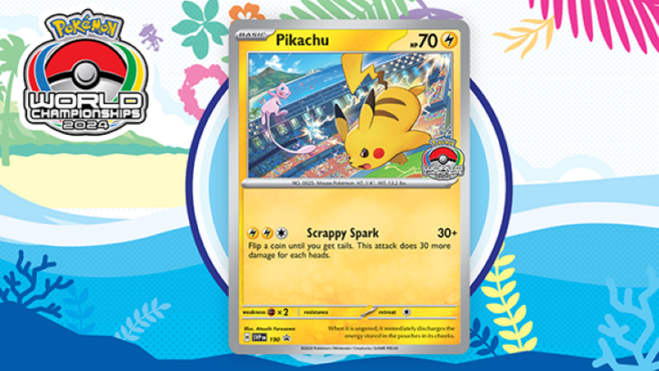 Svelata la carta promozionale di Pikachu per i Campionati Mondiali Pokémon 2024