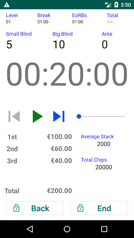 Easy Poker Tournament Timer Screenshot 1