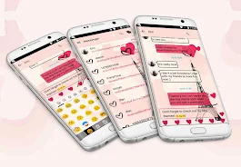 SMS Messages Paris Pink Theme スクリーンショット 0