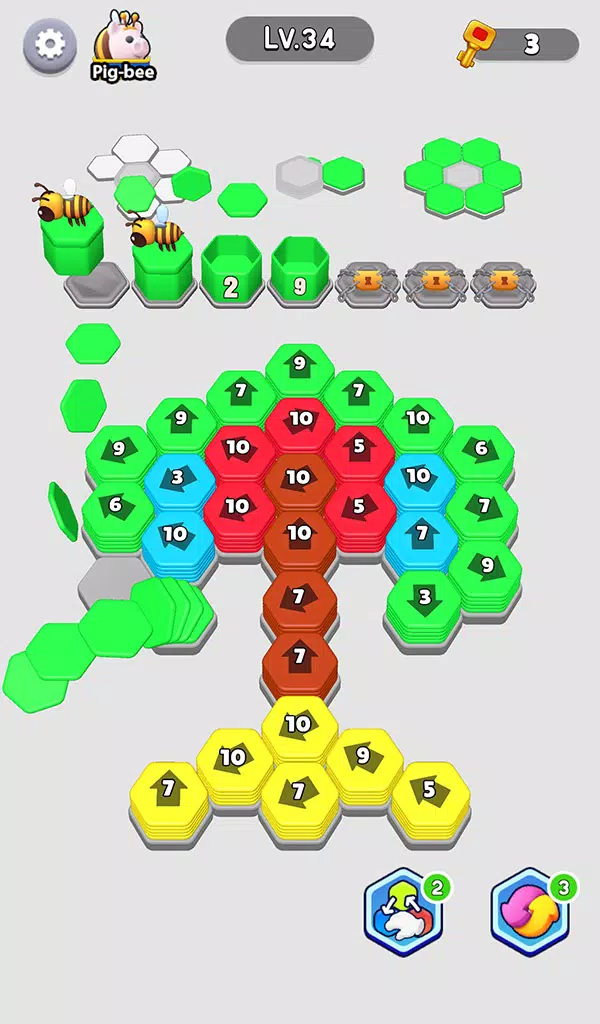 Bee Out - Hexa Away Puzzle Screenshot 1