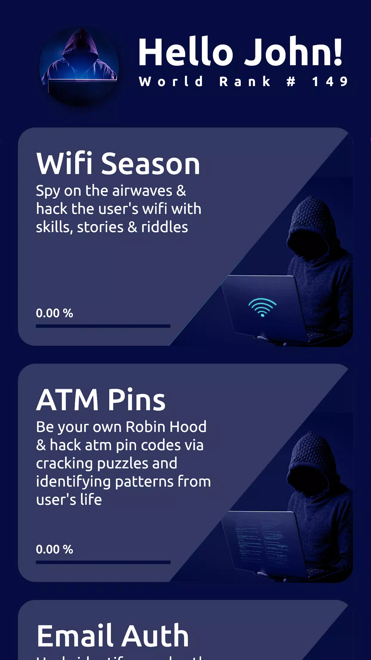 Cyber Hacker Bot Hacking Game Скриншот 1