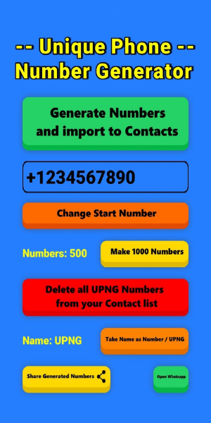 Unique Phone Number Generator Captura de tela 1