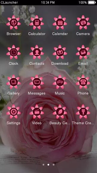 Pretty Pink Rose Theme 스크린샷 1